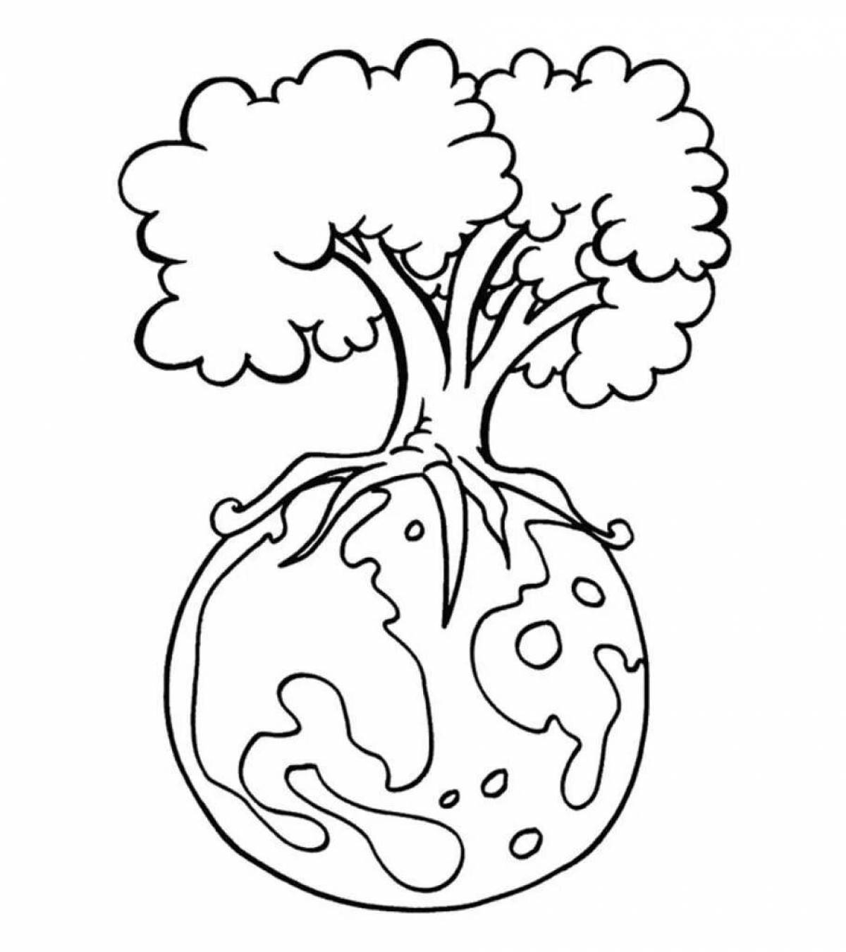 Serene save nature coloring page