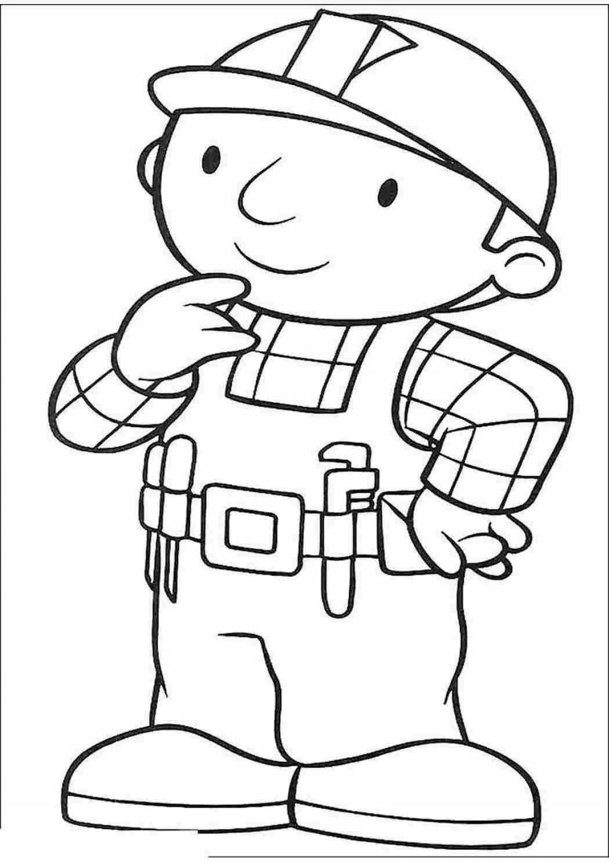 Innovative builder coloring page