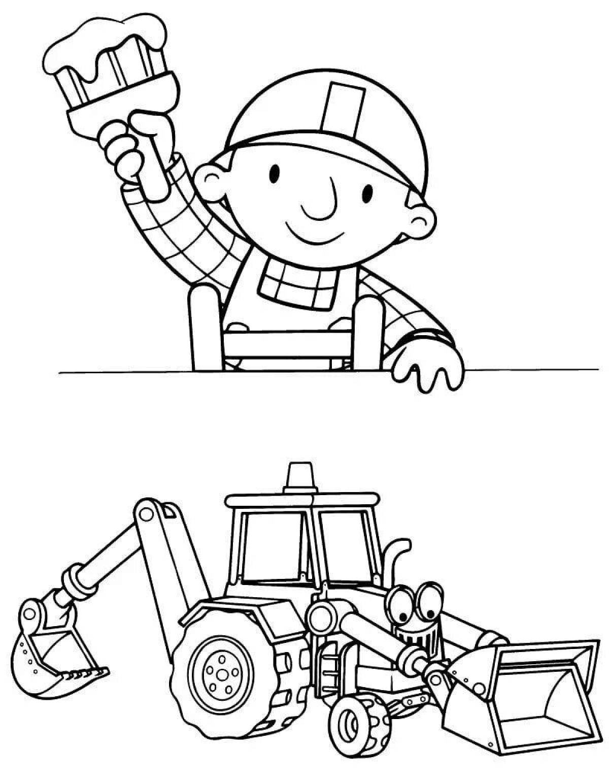 Dedicated builder coloring page