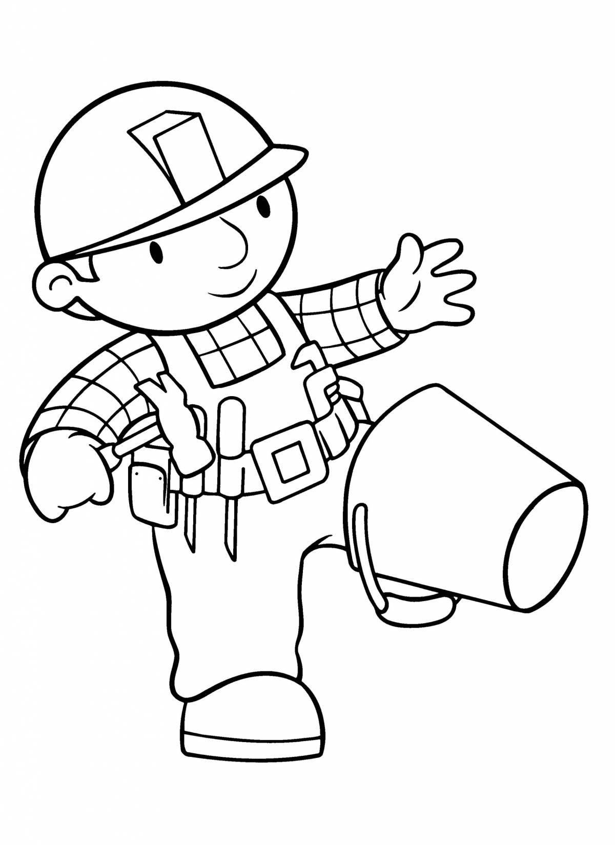 Reliable builder coloring page
