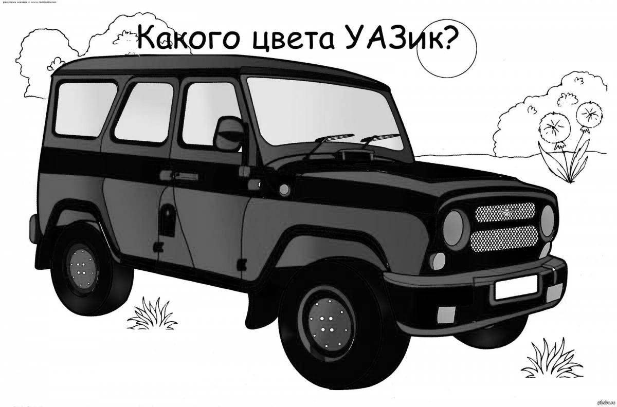 Coloring page spectacular UAZ car