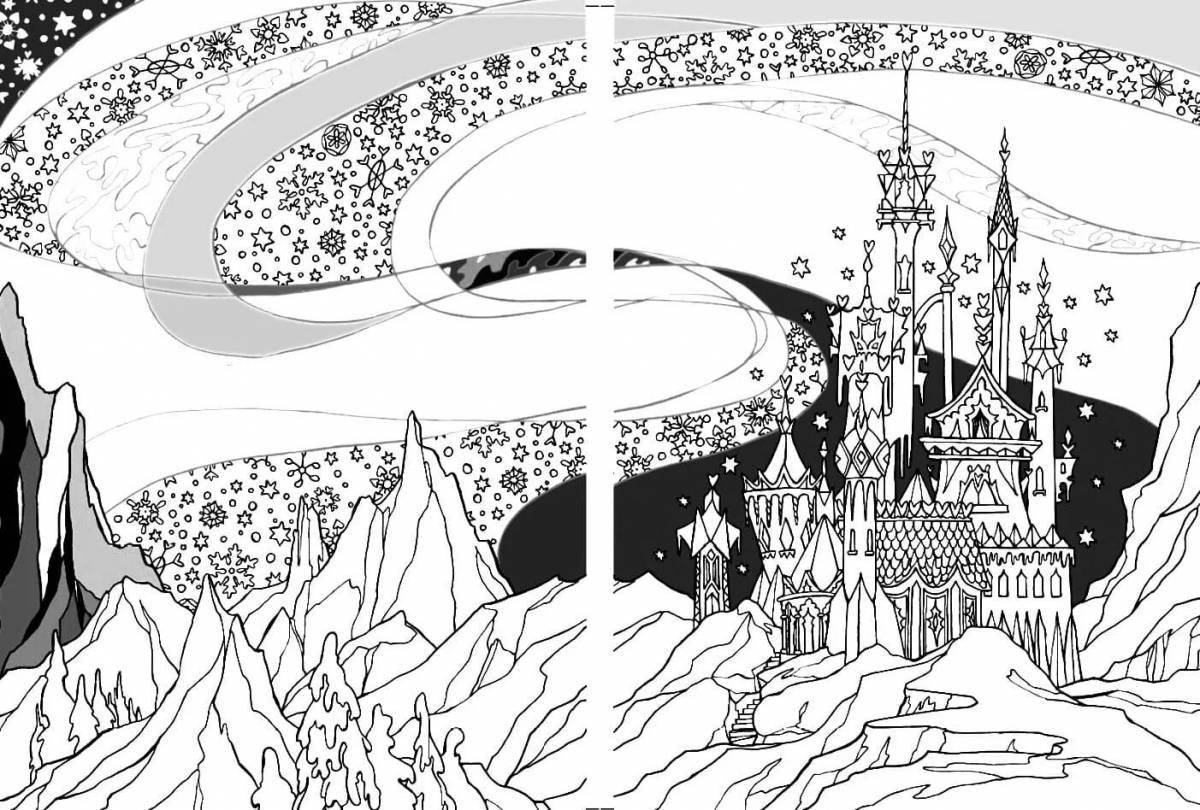 Coloring book elsa's charming castle