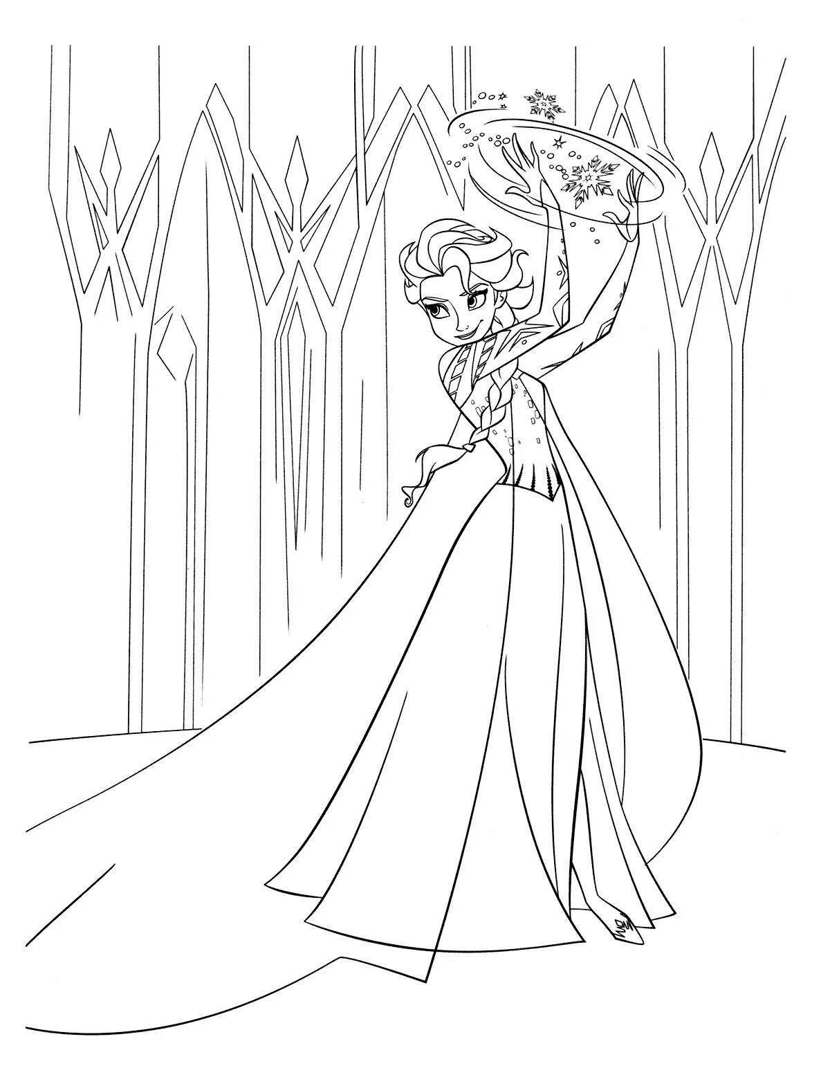 Elsa's Wonderful Castle Coloring Page