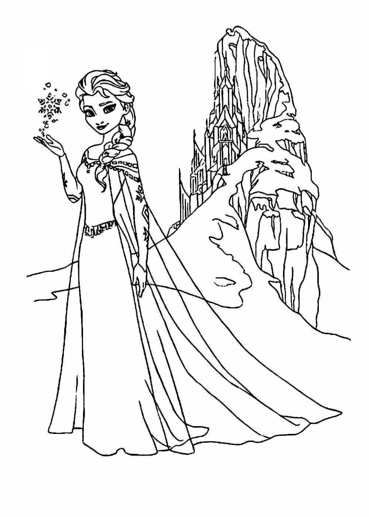 Elsa's shiny castle coloring page