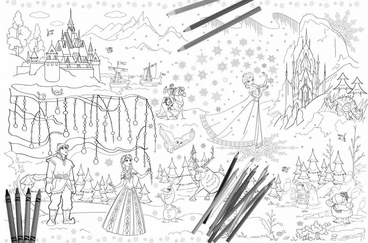 Elsa's glowing castle coloring page