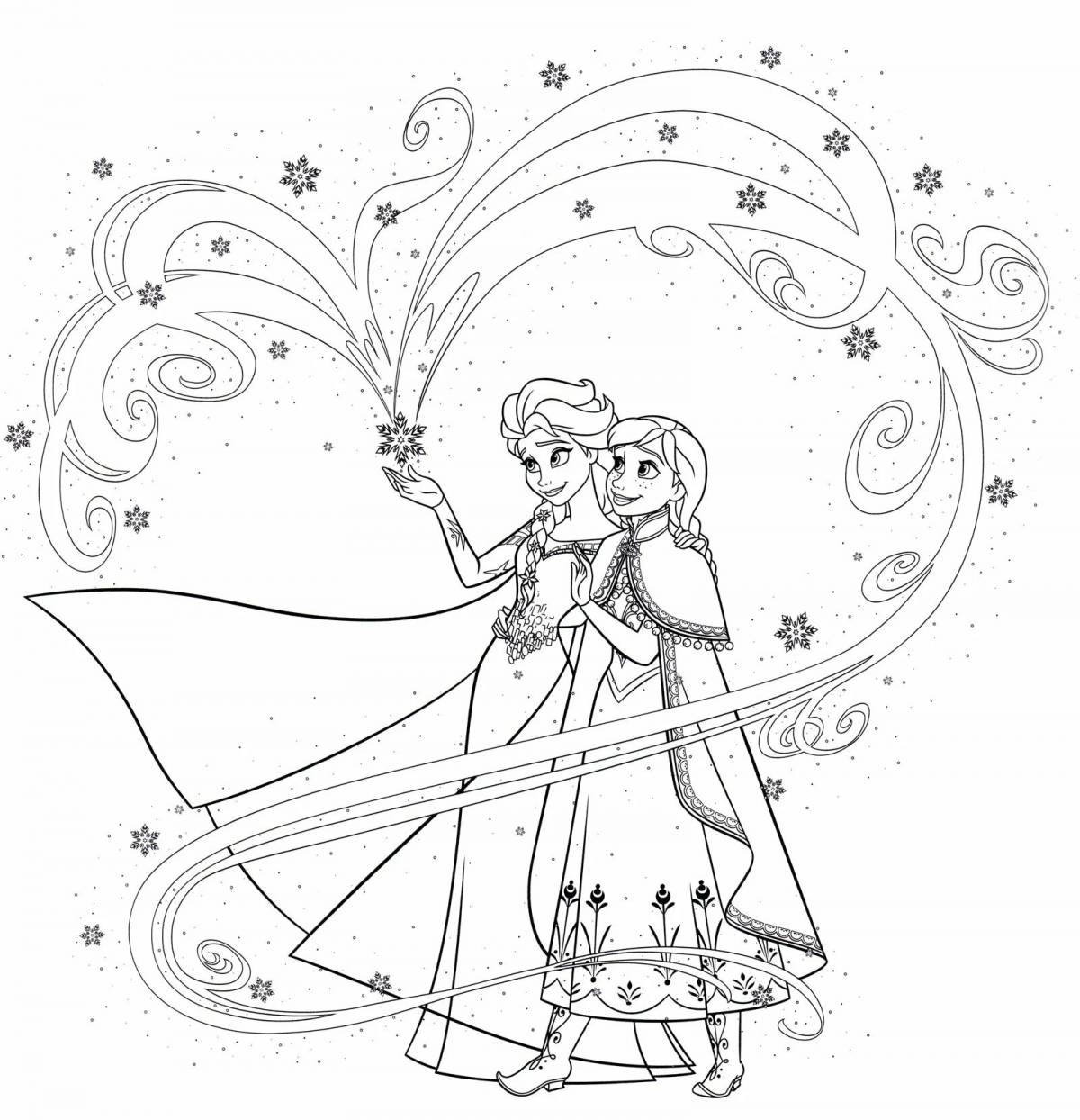 Elsa's Exalted Castle Coloring Page
