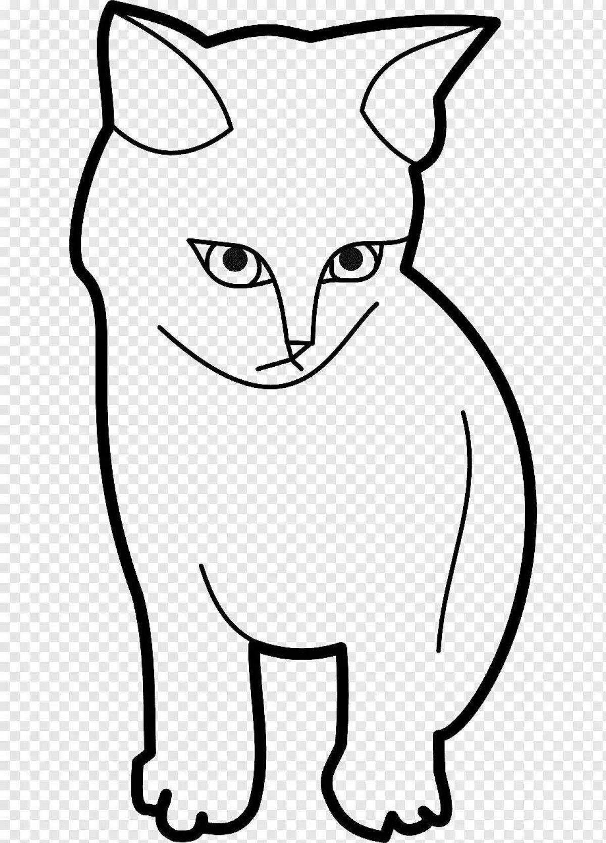 Lovely coloring cat easy