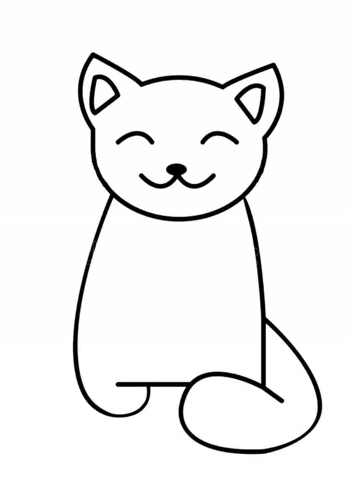 Easy cat coloring book