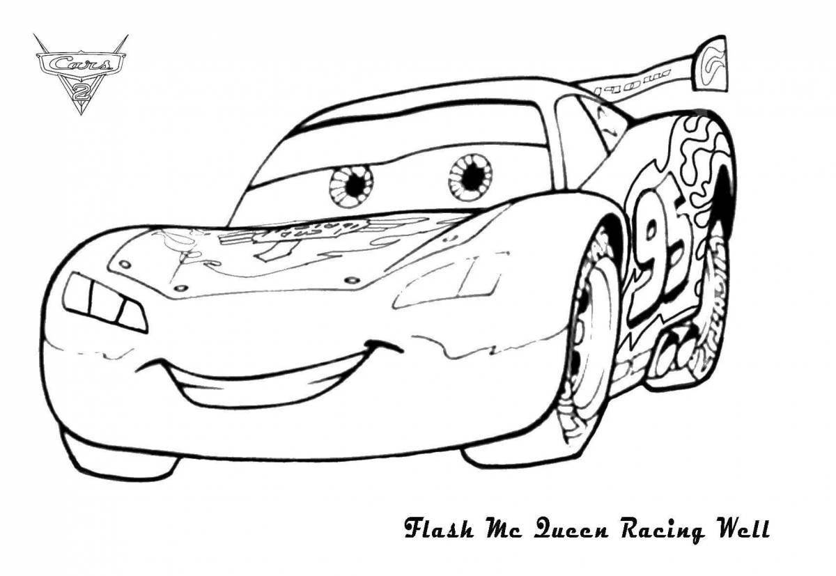 Attractive cartoon coloring cars