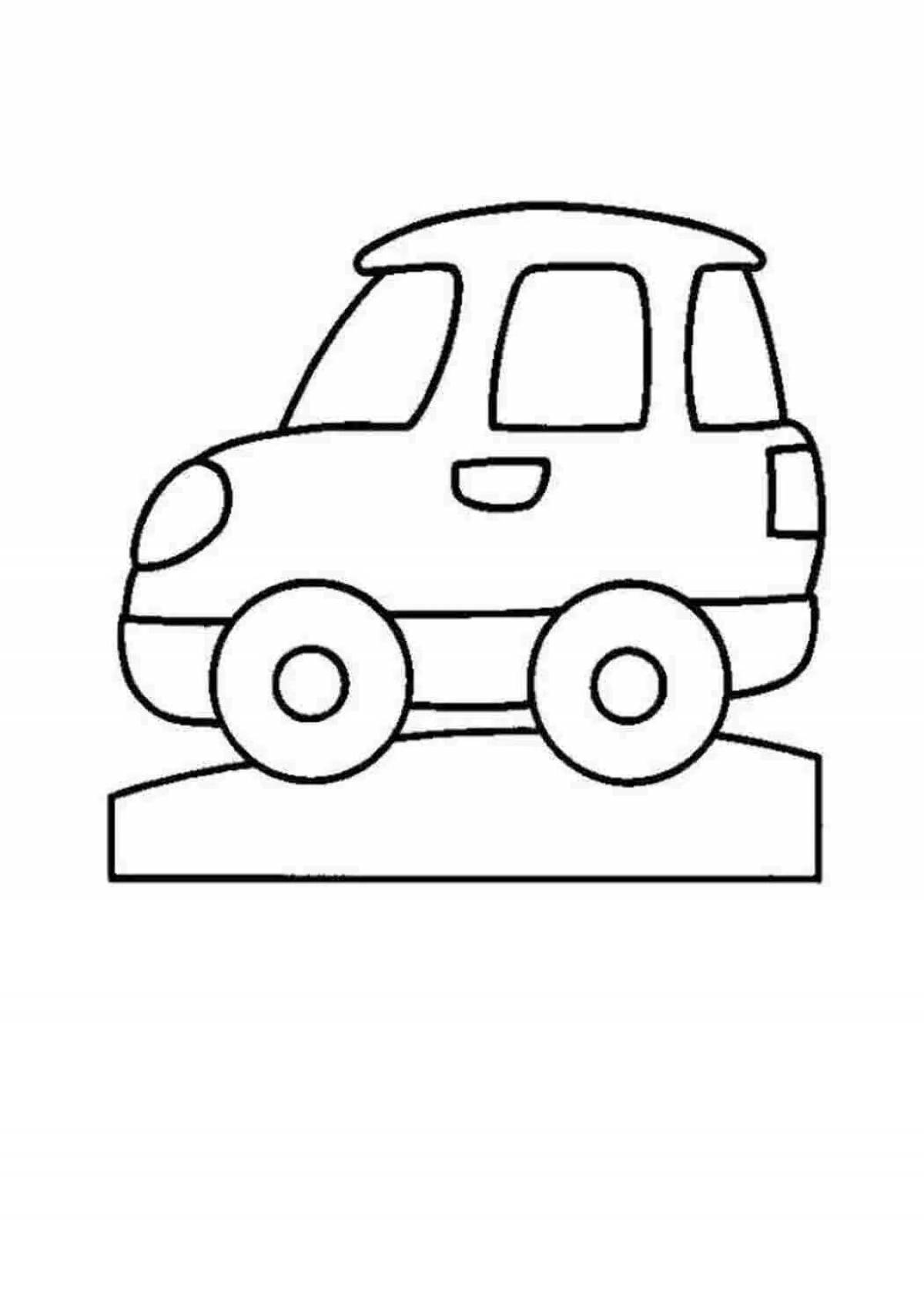 Раскраска Игривая машинка-раскраска