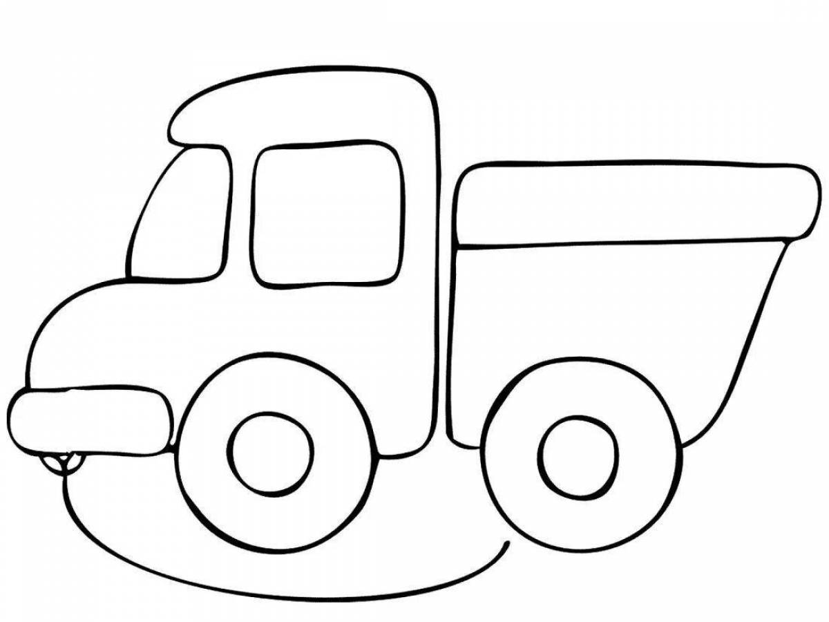 Cute car toy coloring page