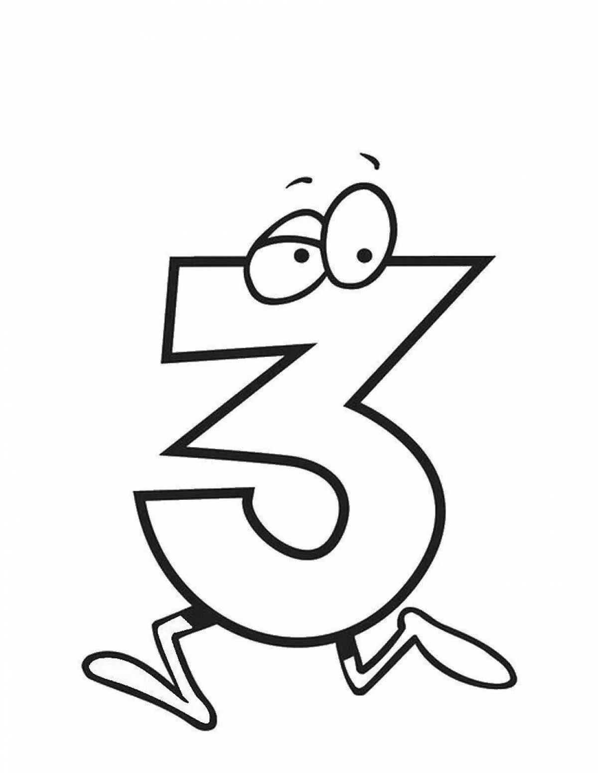 Photo Cute coloring number three