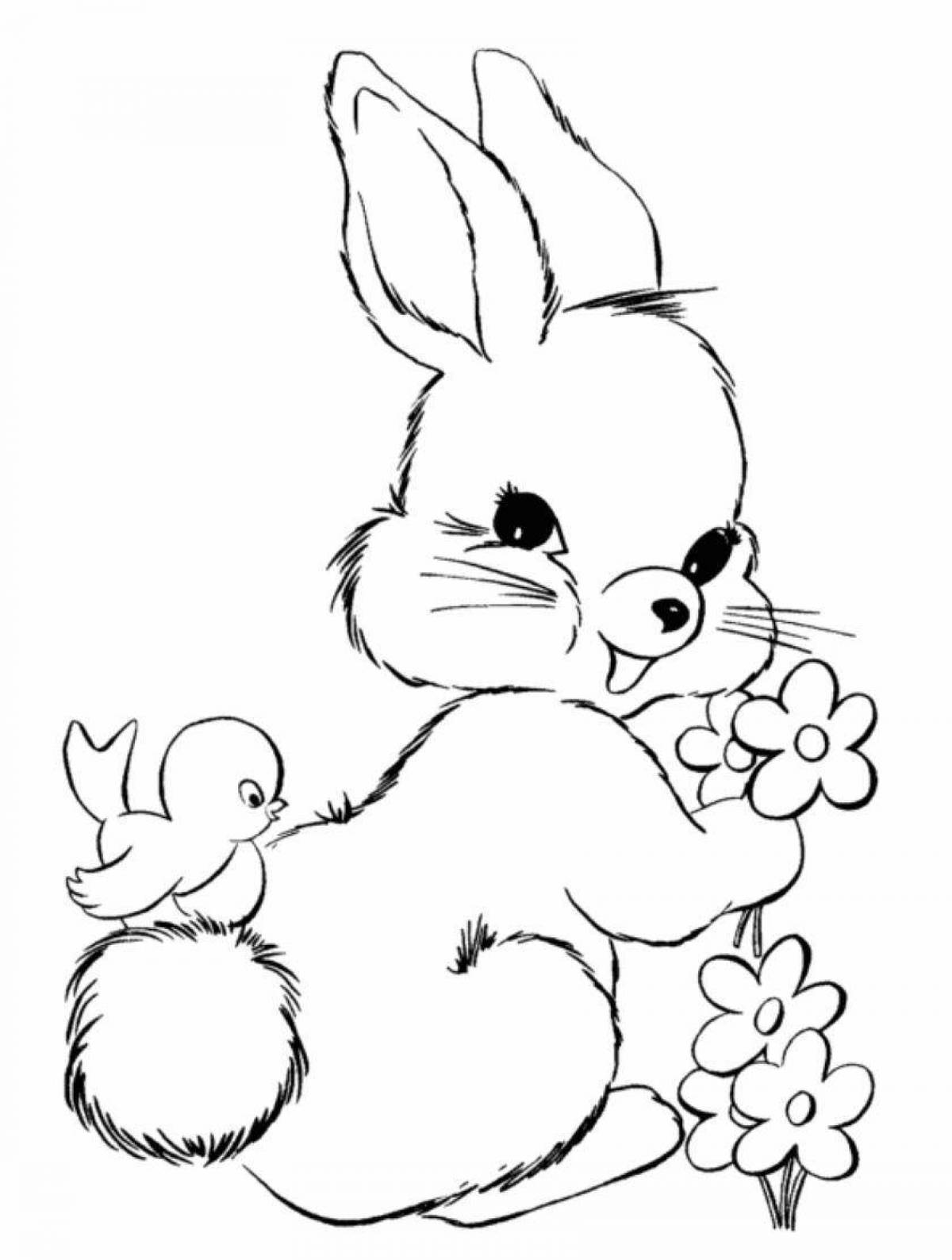 Charming hare coloring book