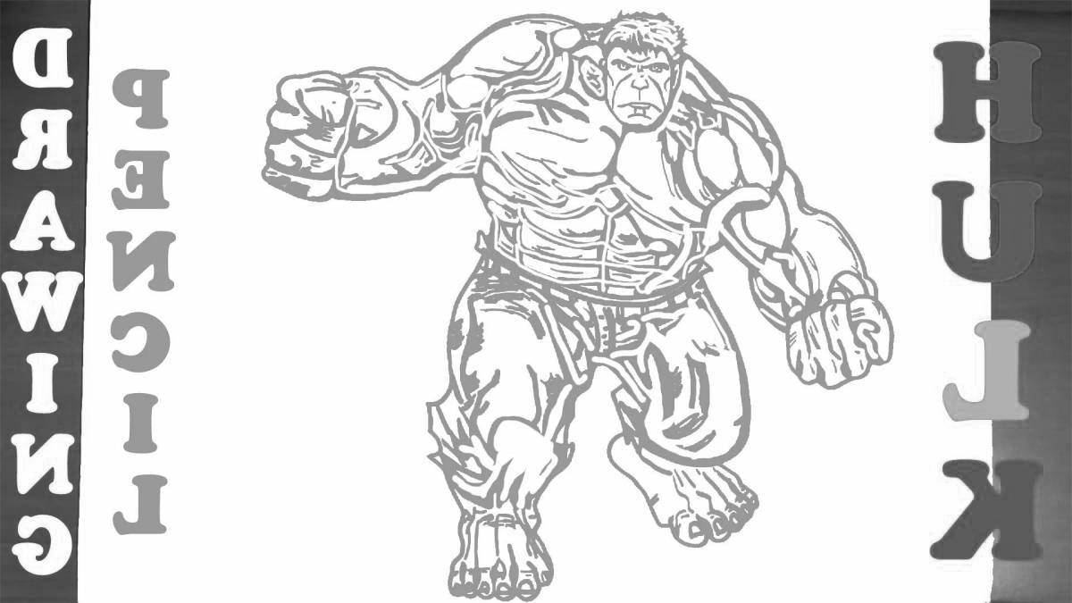 Colorful iron hulk coloring page