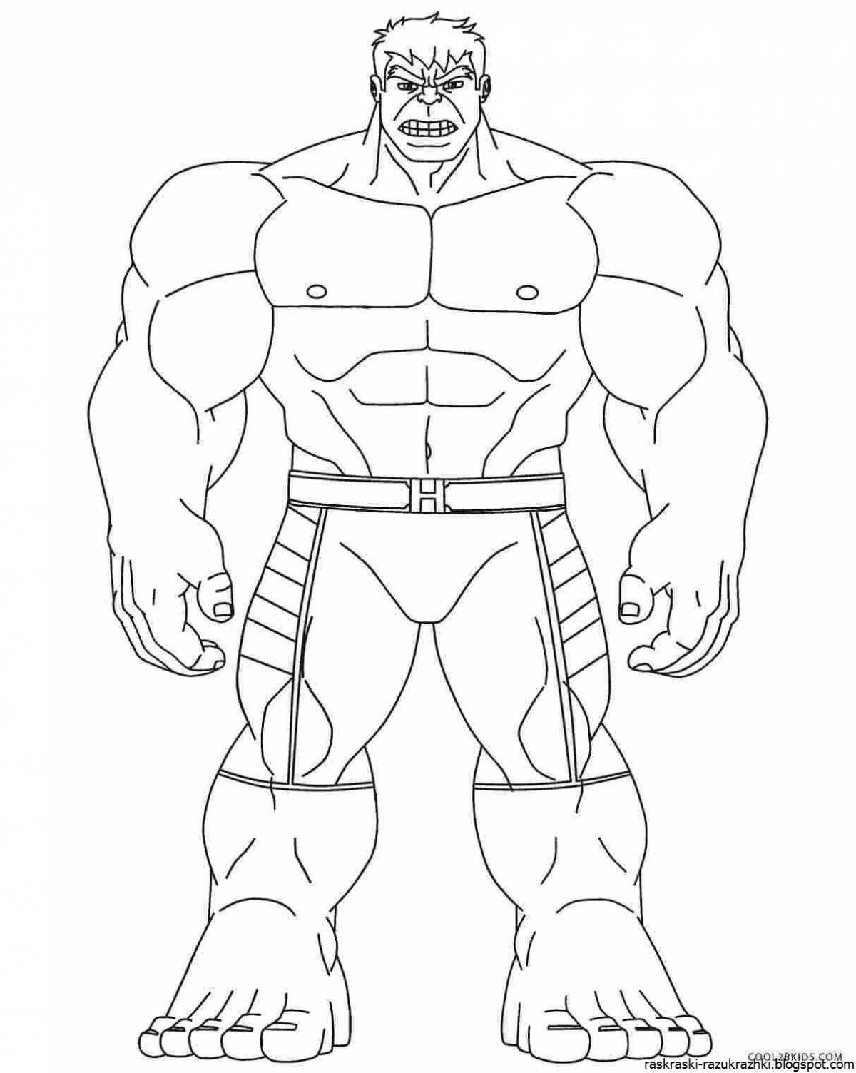 Artistically created iron hulk coloring page
