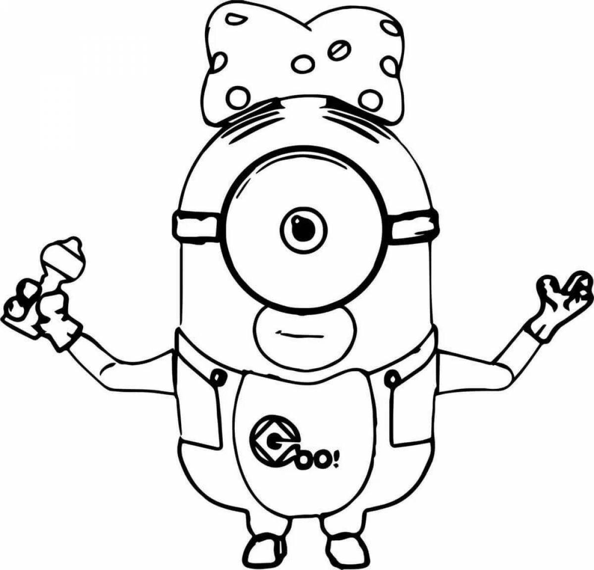 Fancy minion christmas coloring