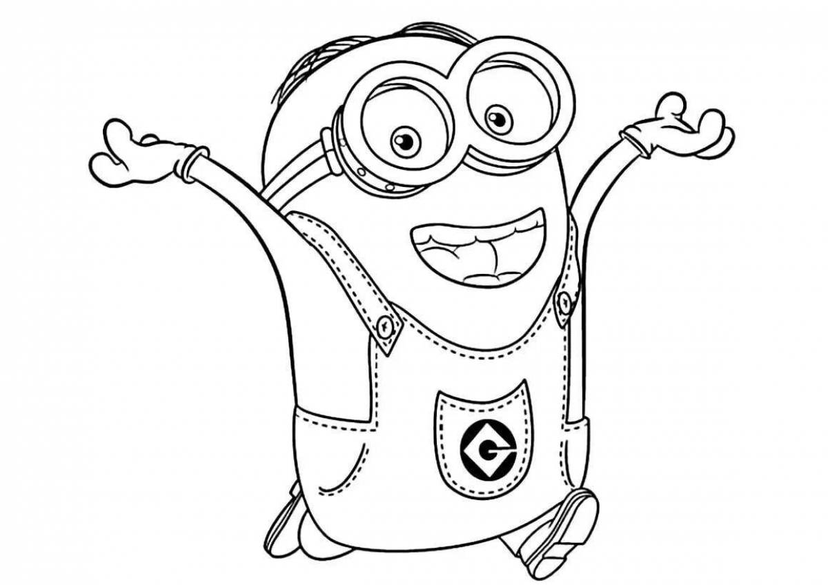 Crazy minion new year coloring pages