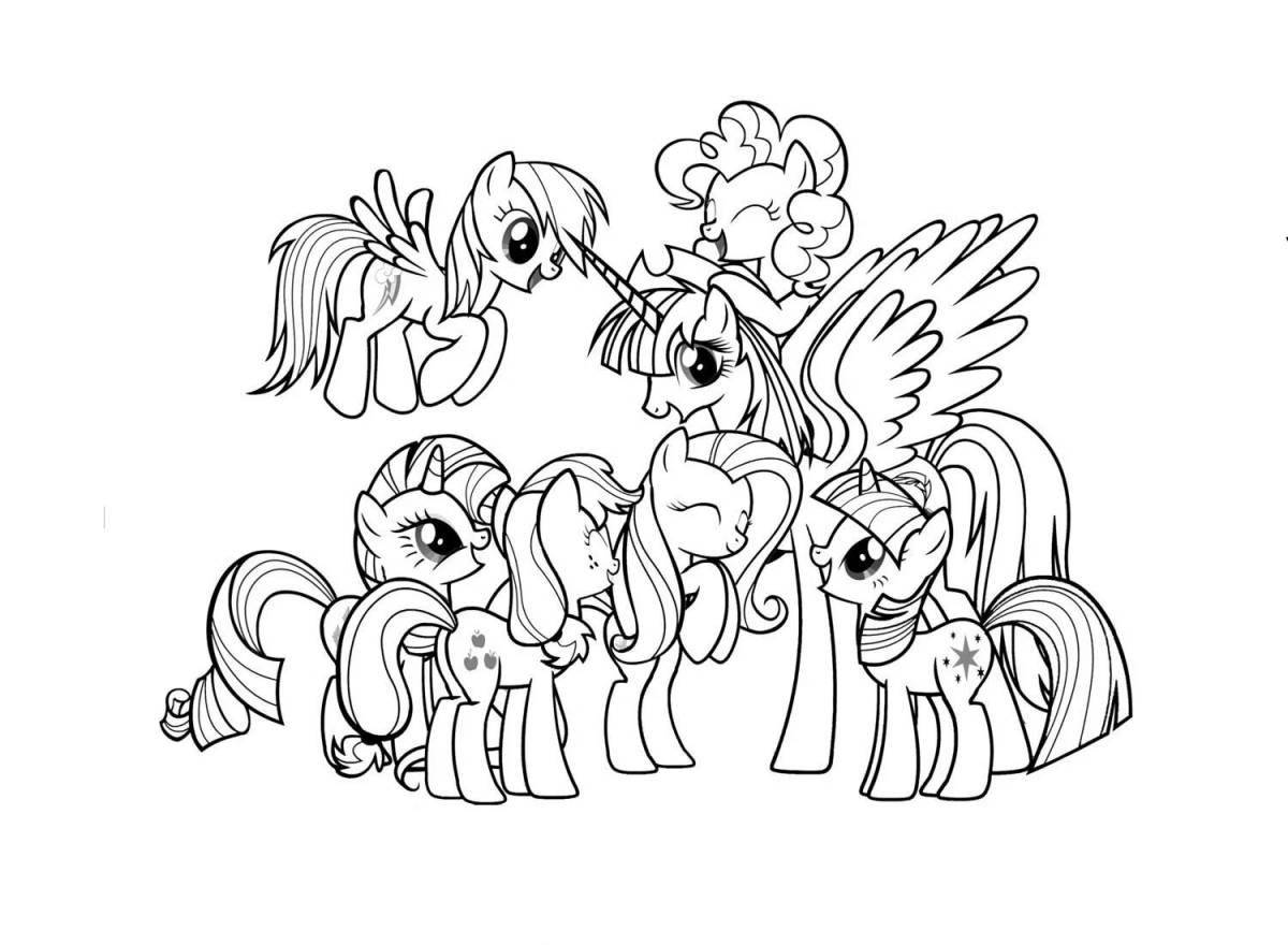 Adorable pony coloring book