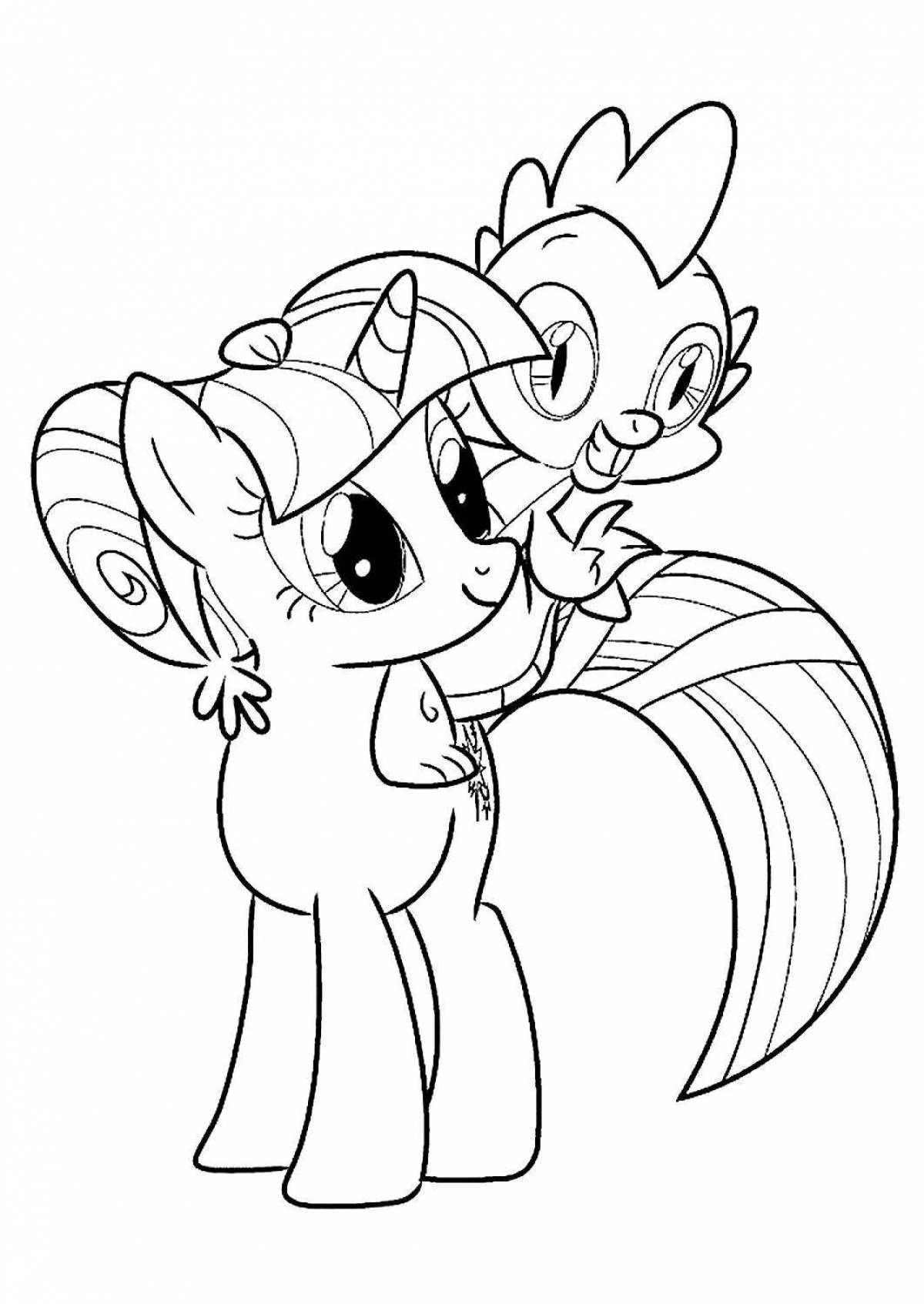 Vibrant pony print coloring page
