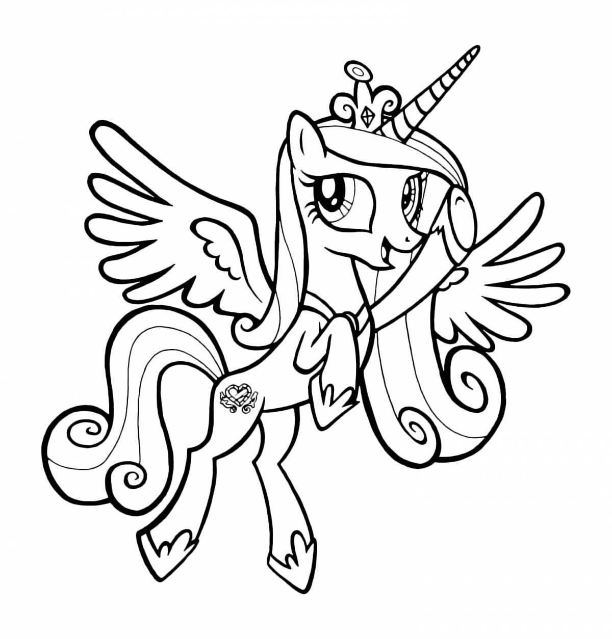 Luminous pony print coloring book