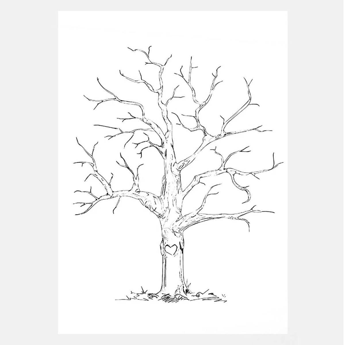 Awesome birch coloring page