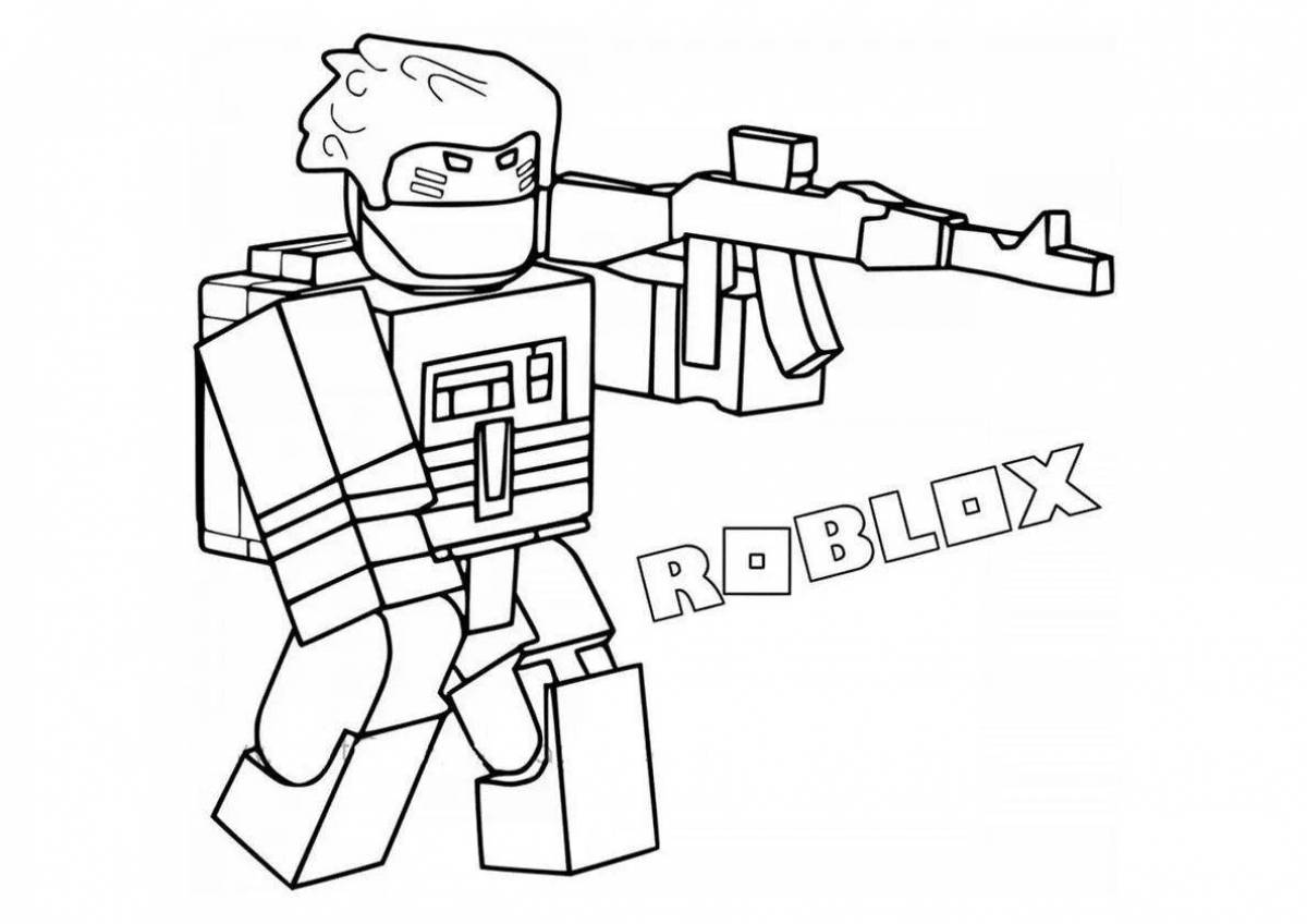 Красочная страница раскраски roblox bebrik