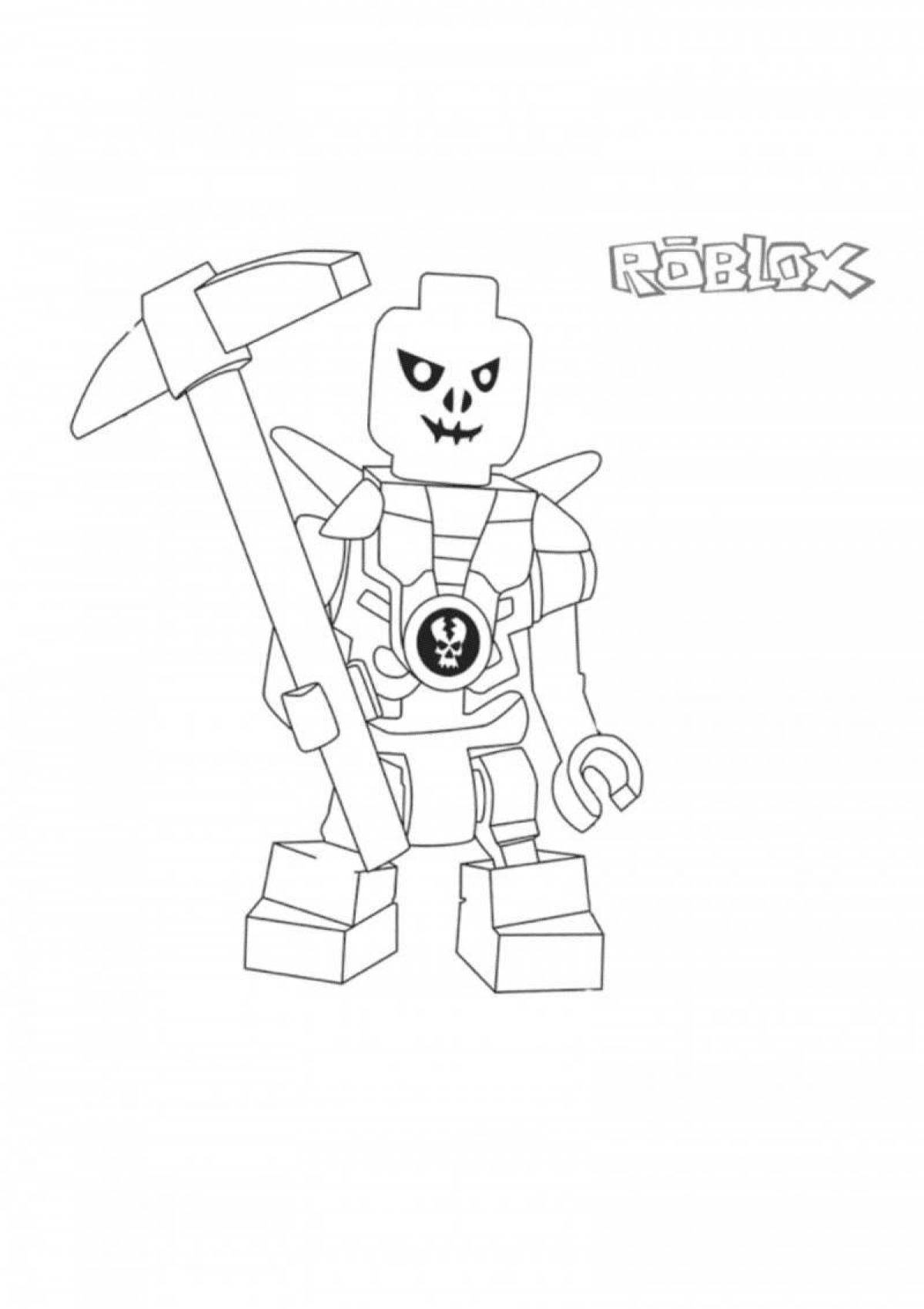 Roblox bebrik coloring pages with crazy color