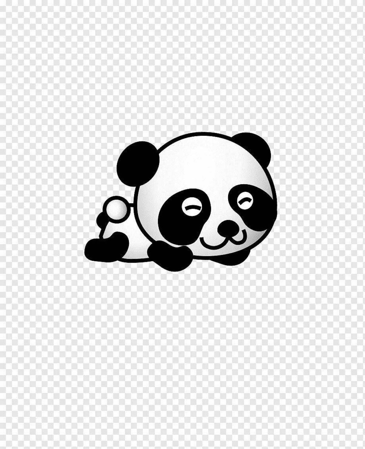 Игривая маленькая панда раскраска