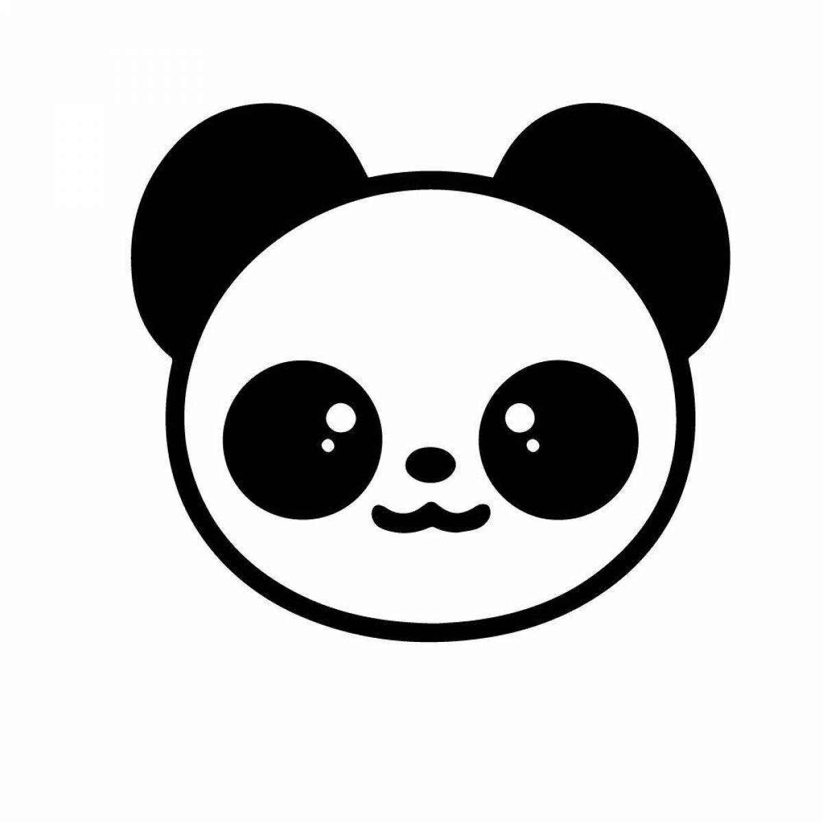 Раскраска веселая маленькая панда