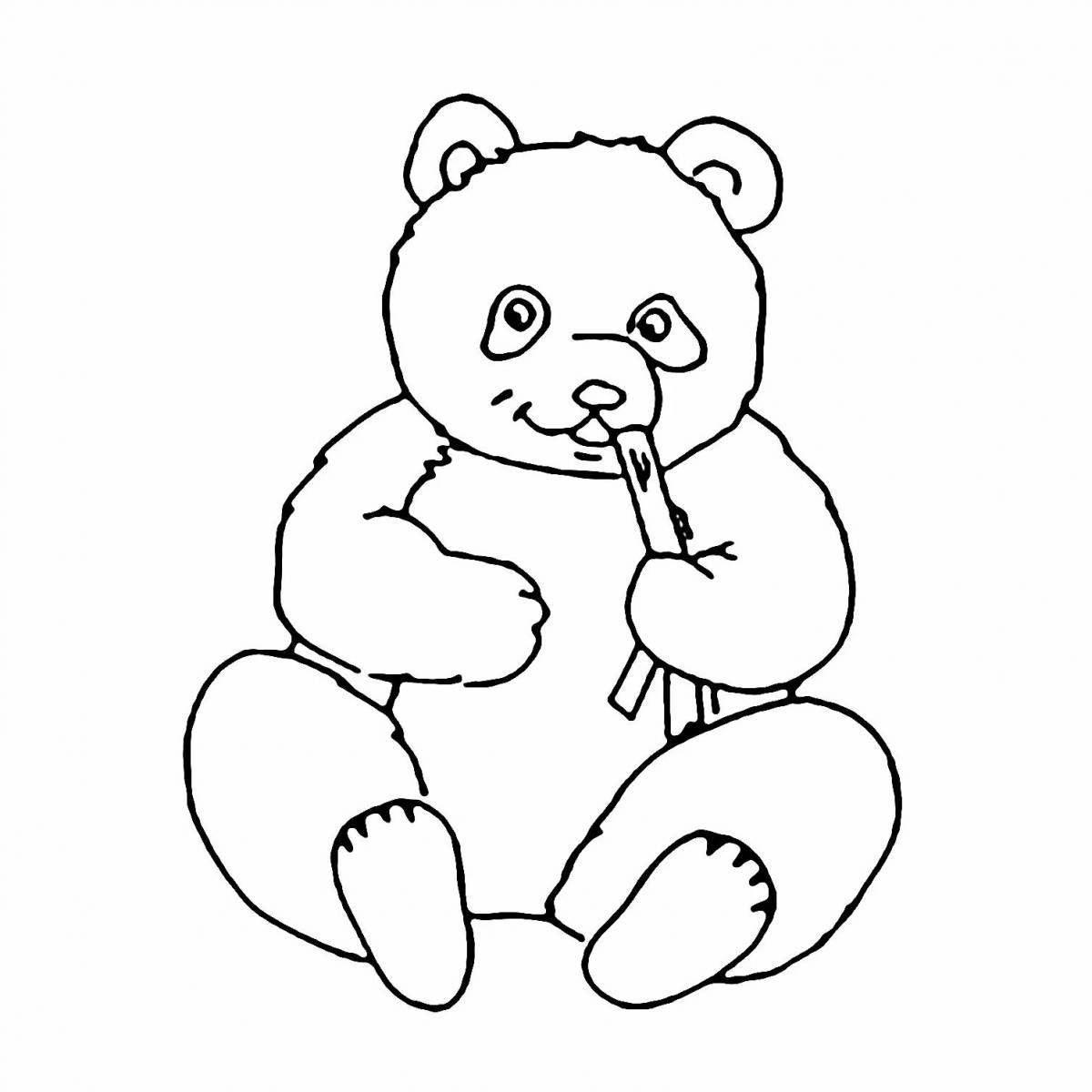 Озорная маленькая панда раскраска