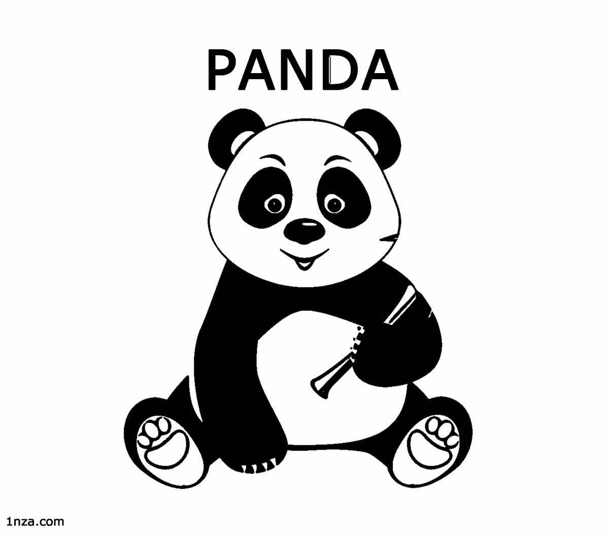 Забавная раскраска маленькой панды