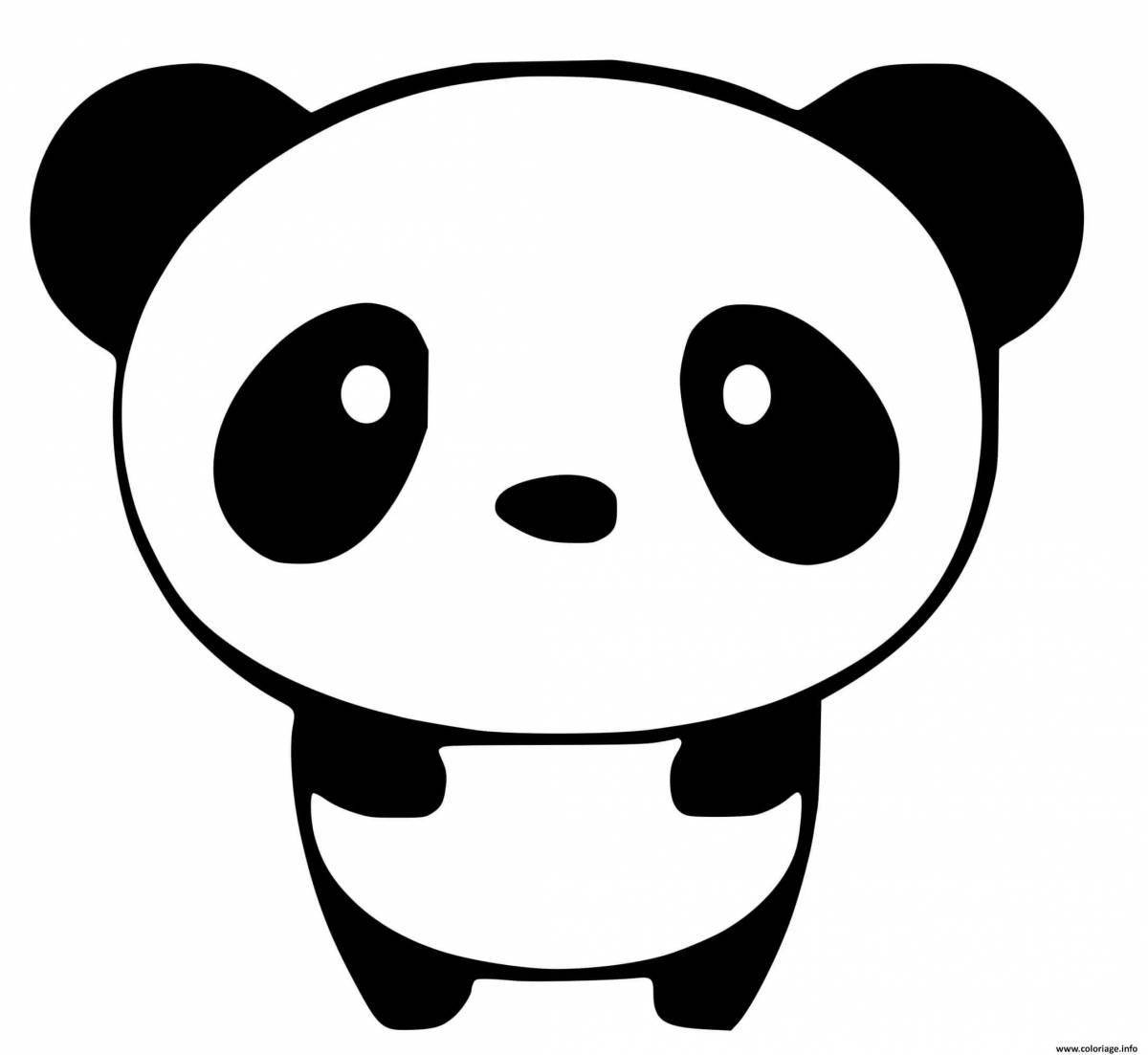 Coloring page wild little panda