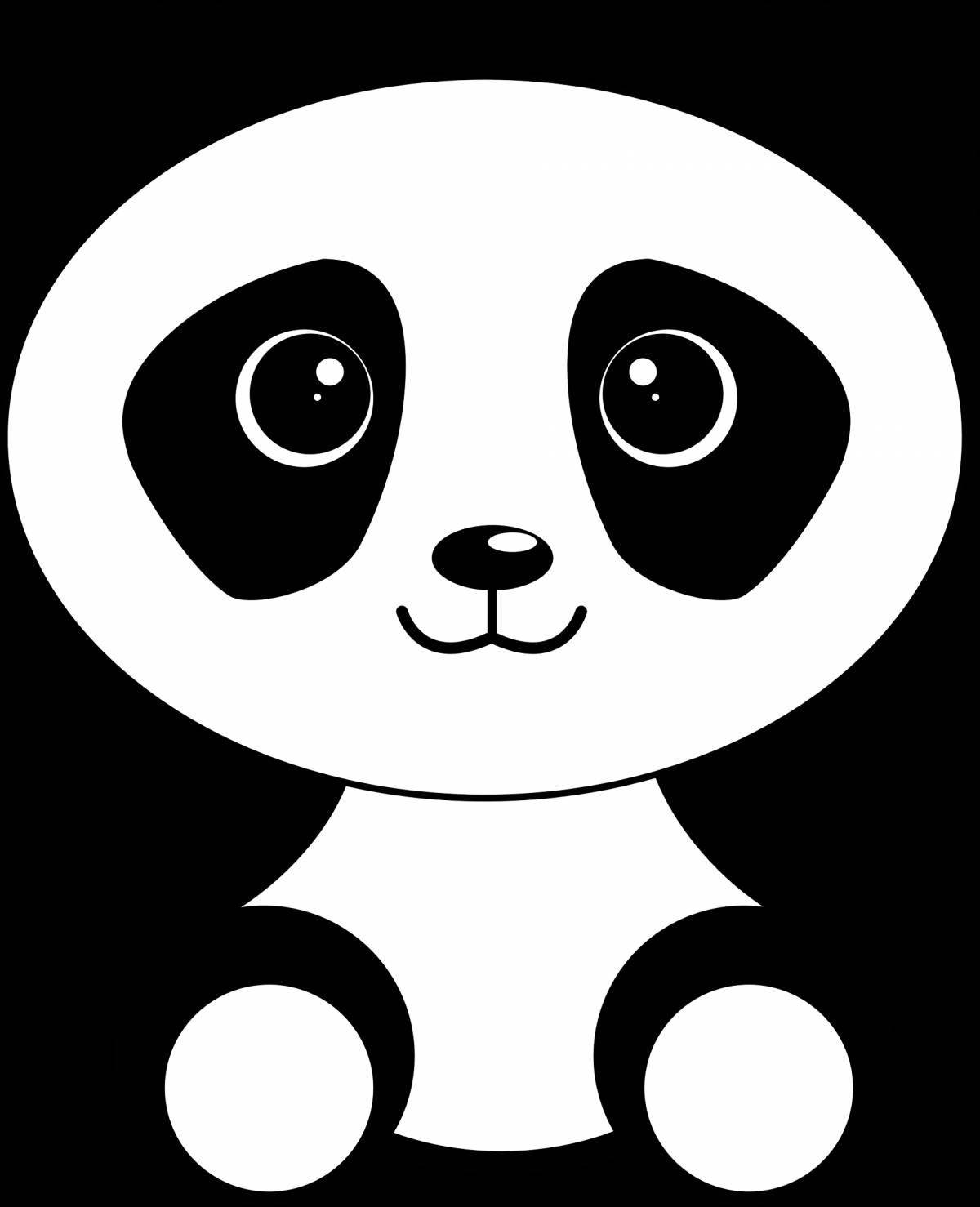 Увлекательная раскраска маленькой панды