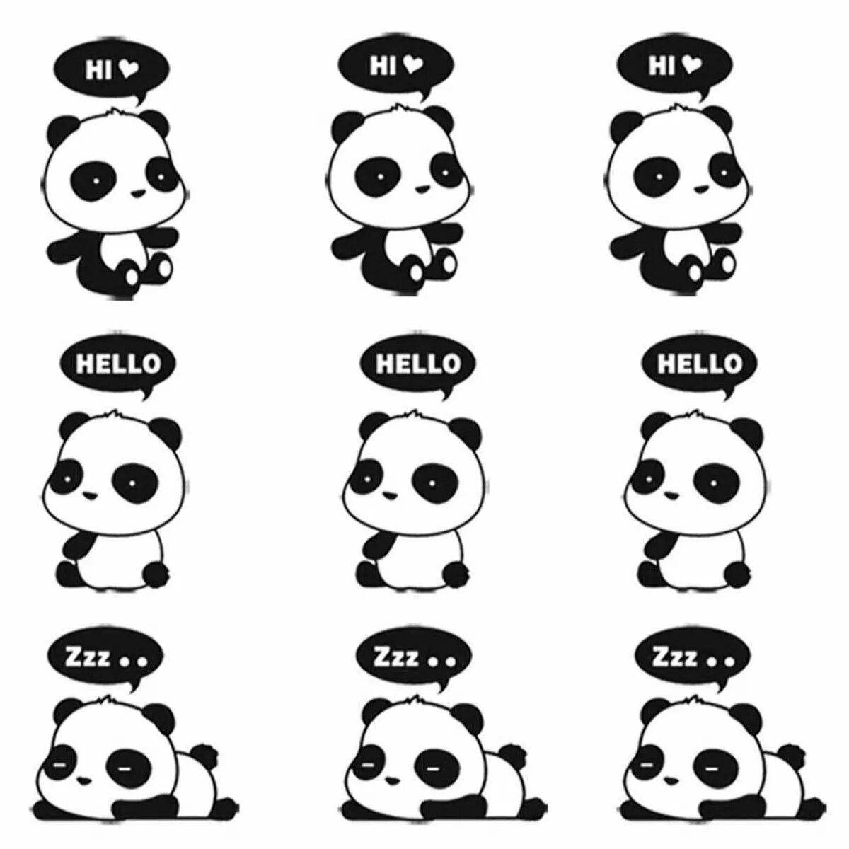Coloring page cute little panda