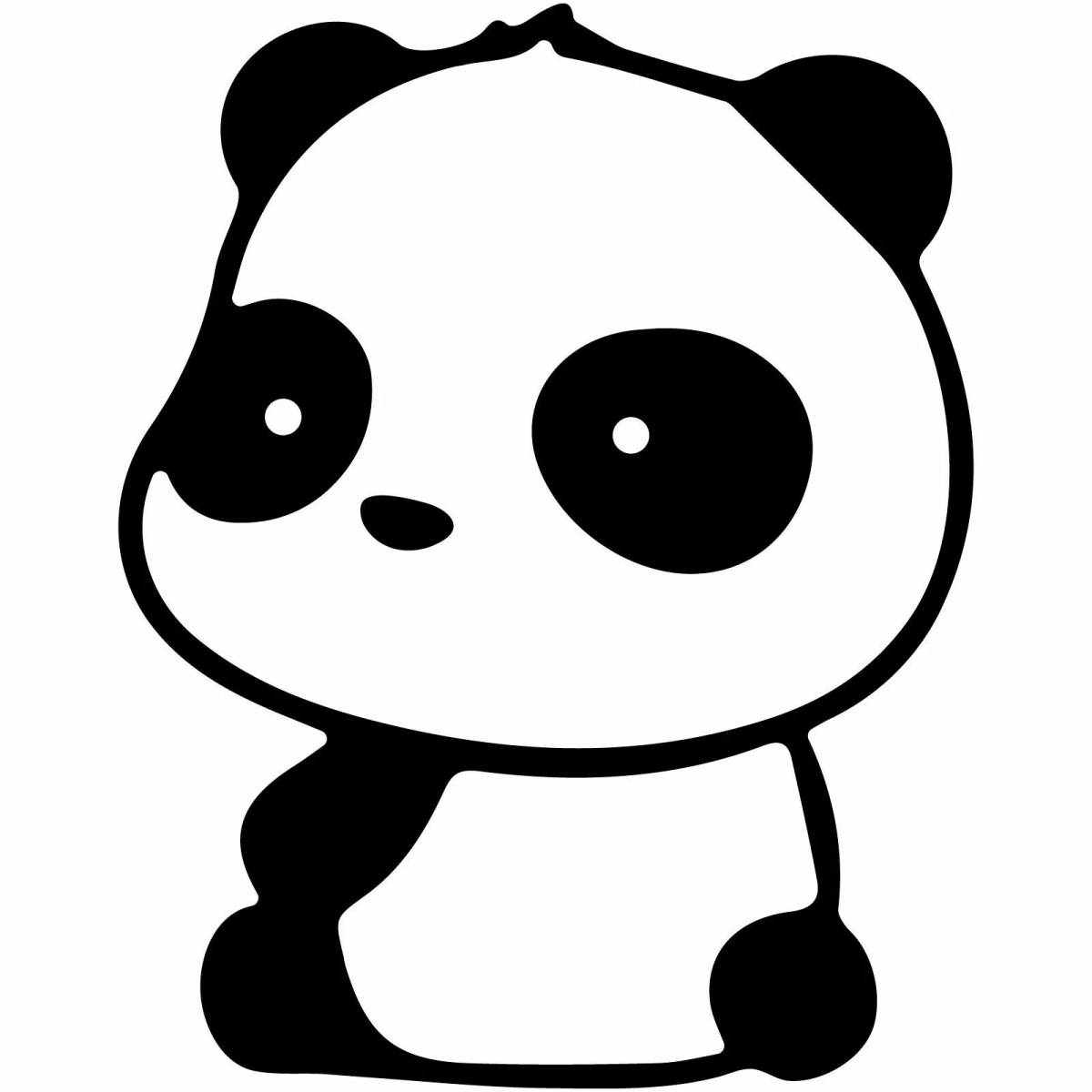 Раскраска восхищенная маленькая панда