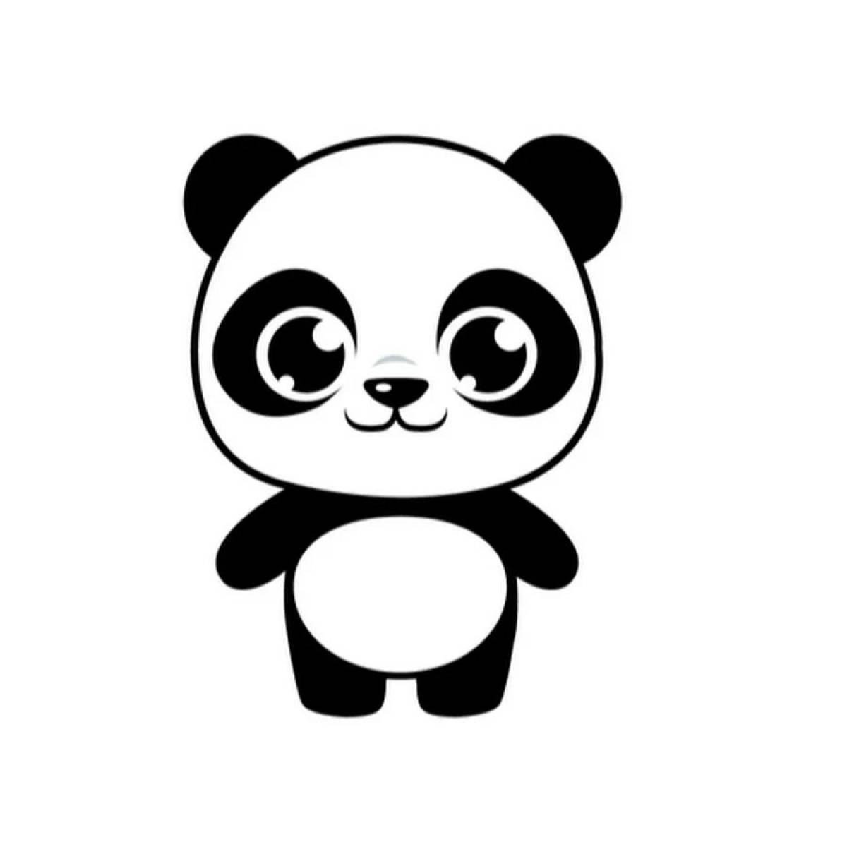Привлекательная маленькая панда раскраска