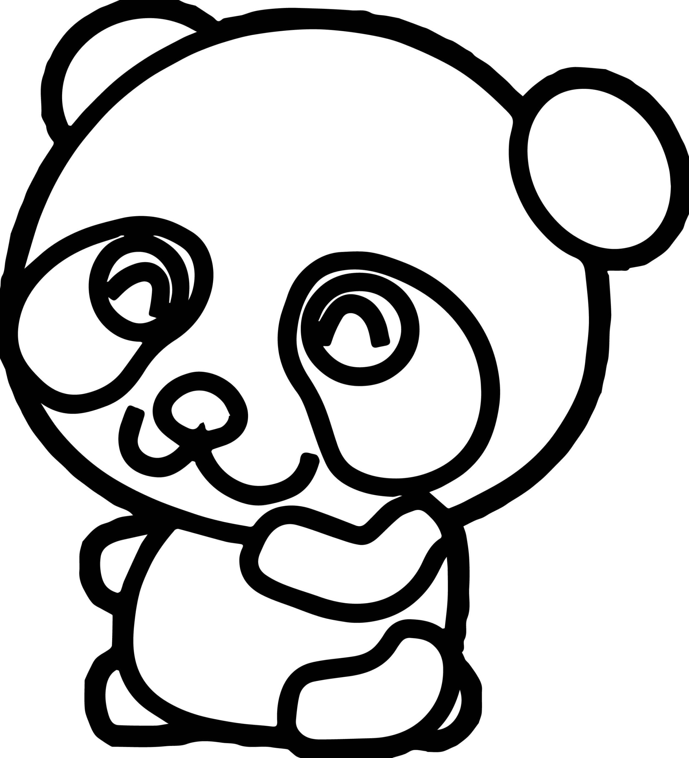 Приглашение маленькой панды раскраски