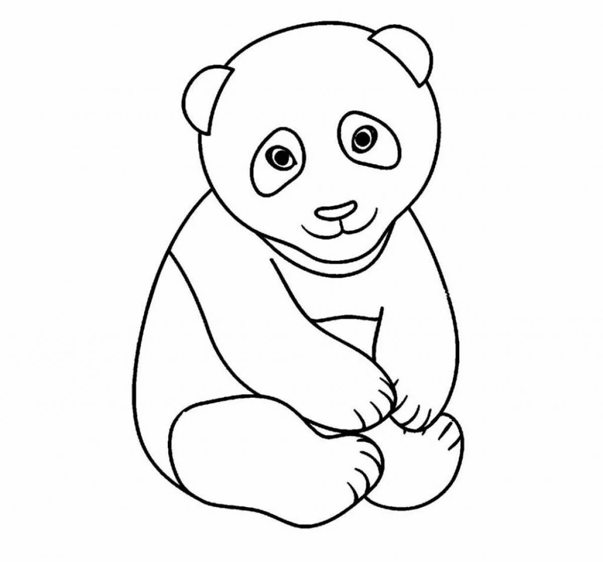 Раскраска маленькая панда