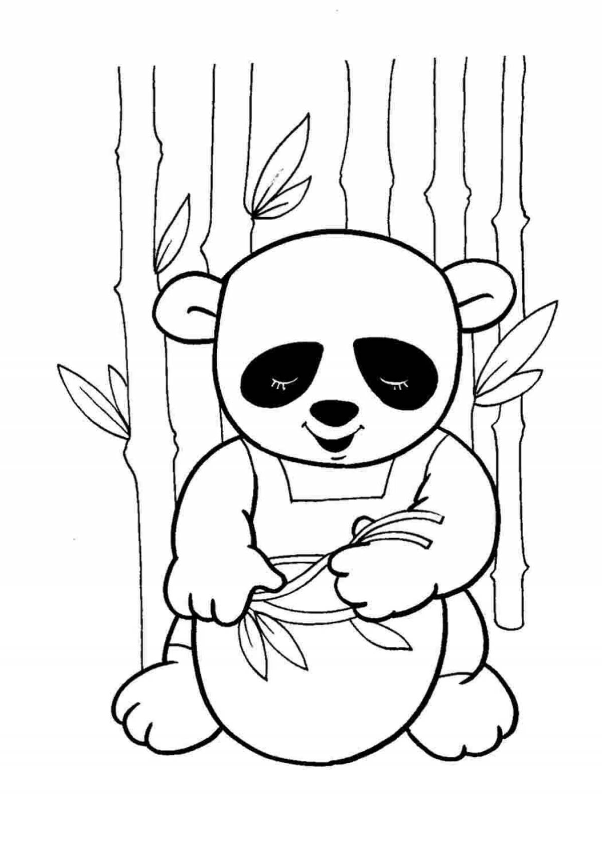 Раскраска экзотическая маленькая панда