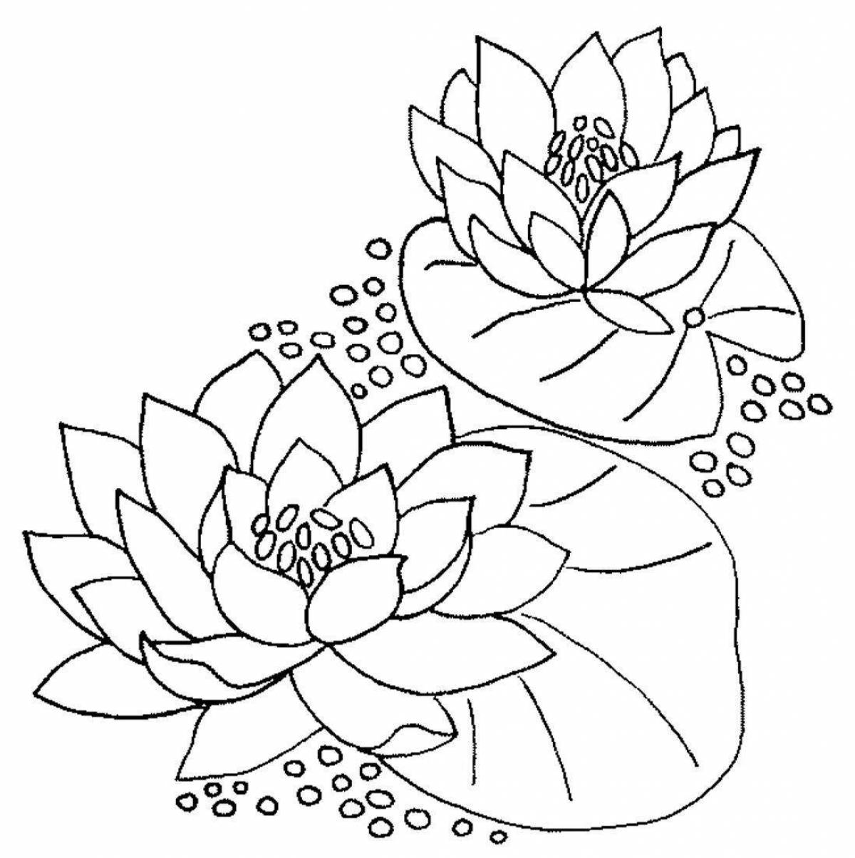 Изысканная раскраска цветок лотоса