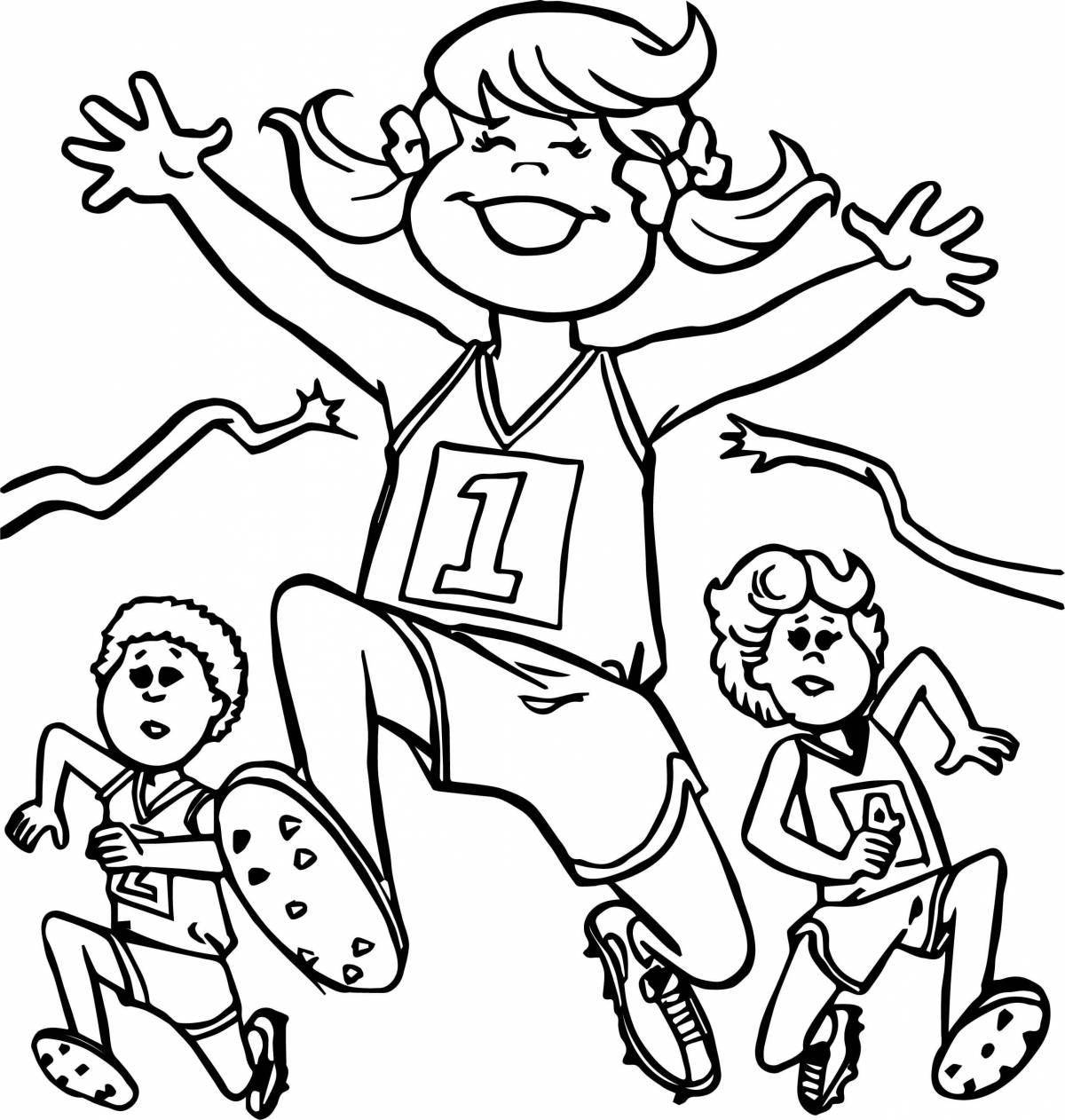 Coloring page running boy