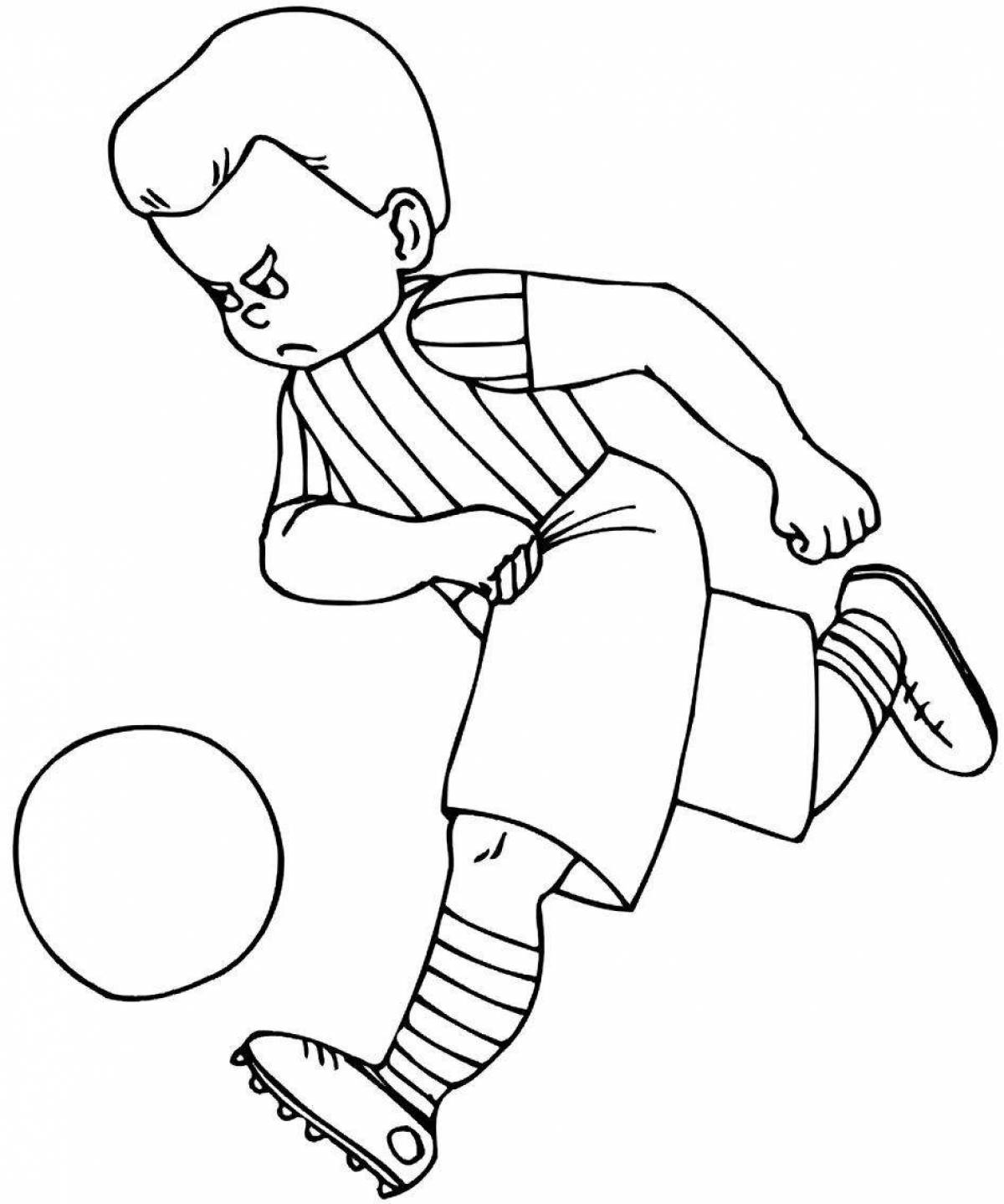 Coloring page playful running boy