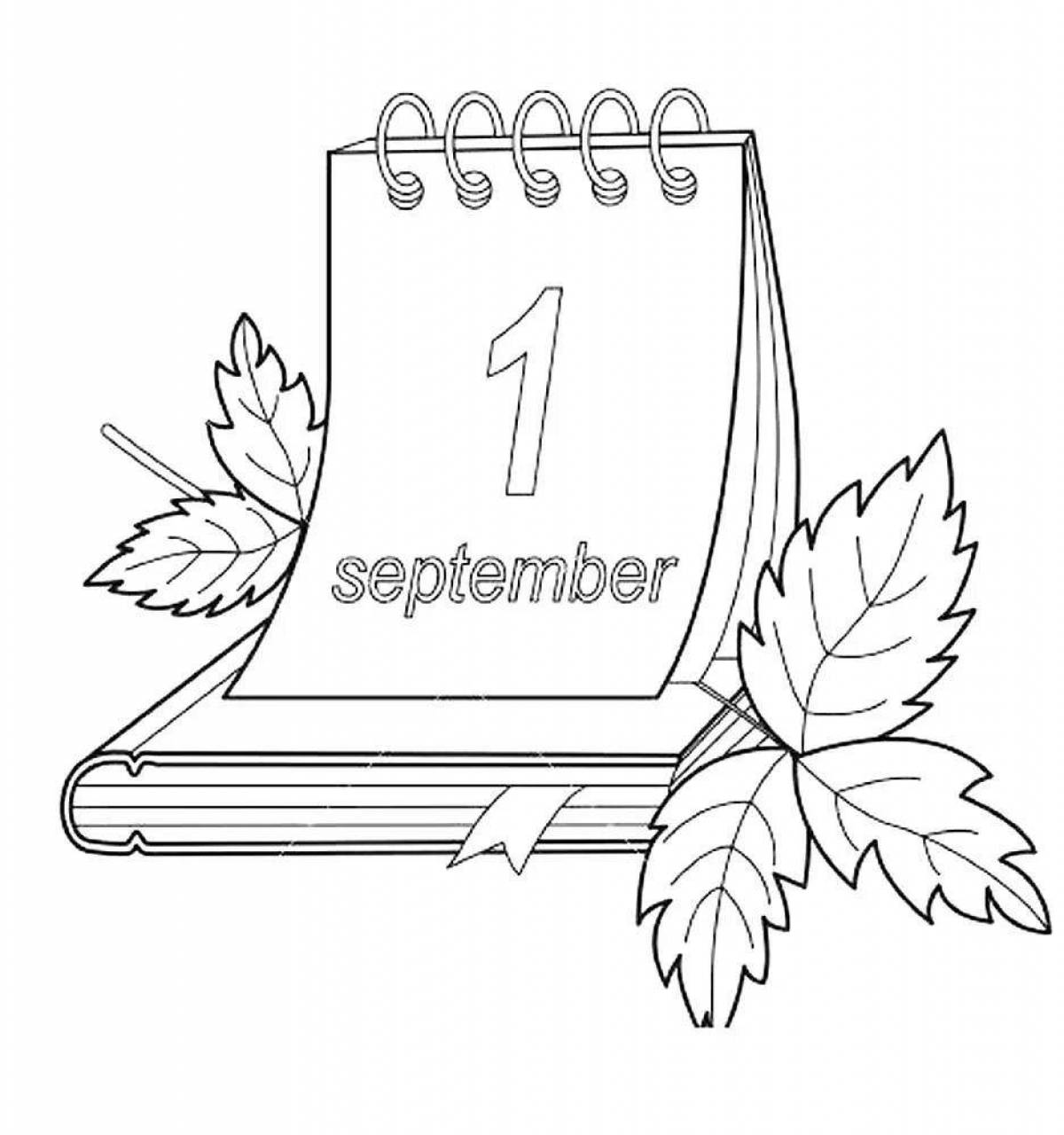 Coloring page for bold tear-off calendar