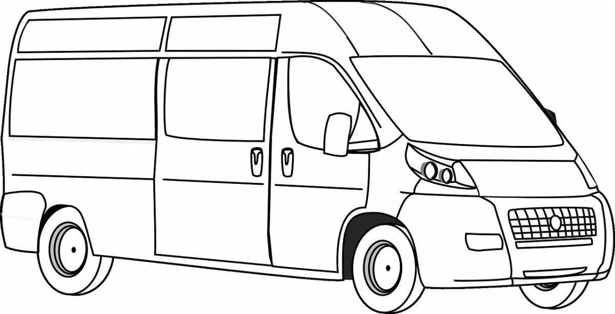 Colorful ford transit coloring page