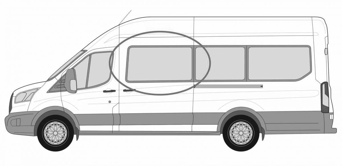 Яркая страница раскраски ford transit