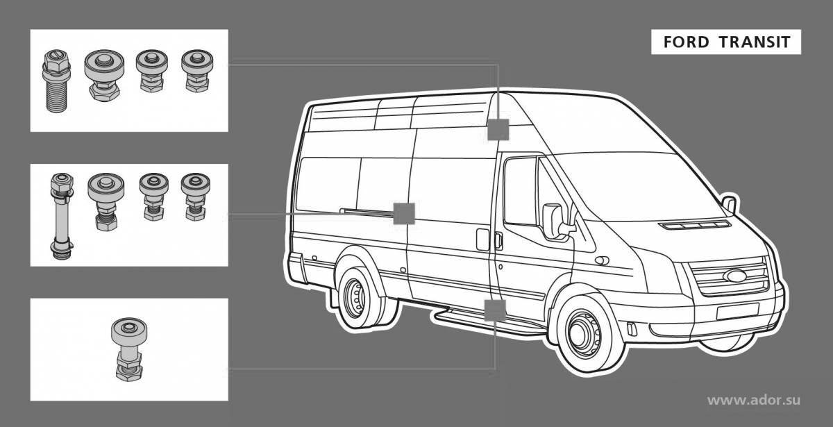 Funny ford transit coloring book