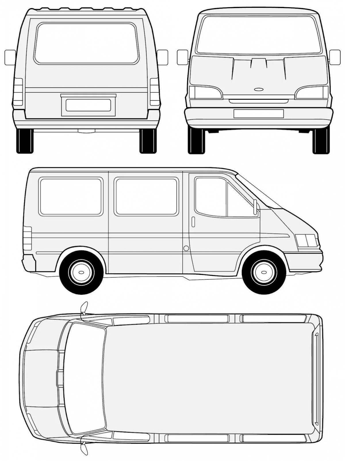 Playful ford transit coloring page