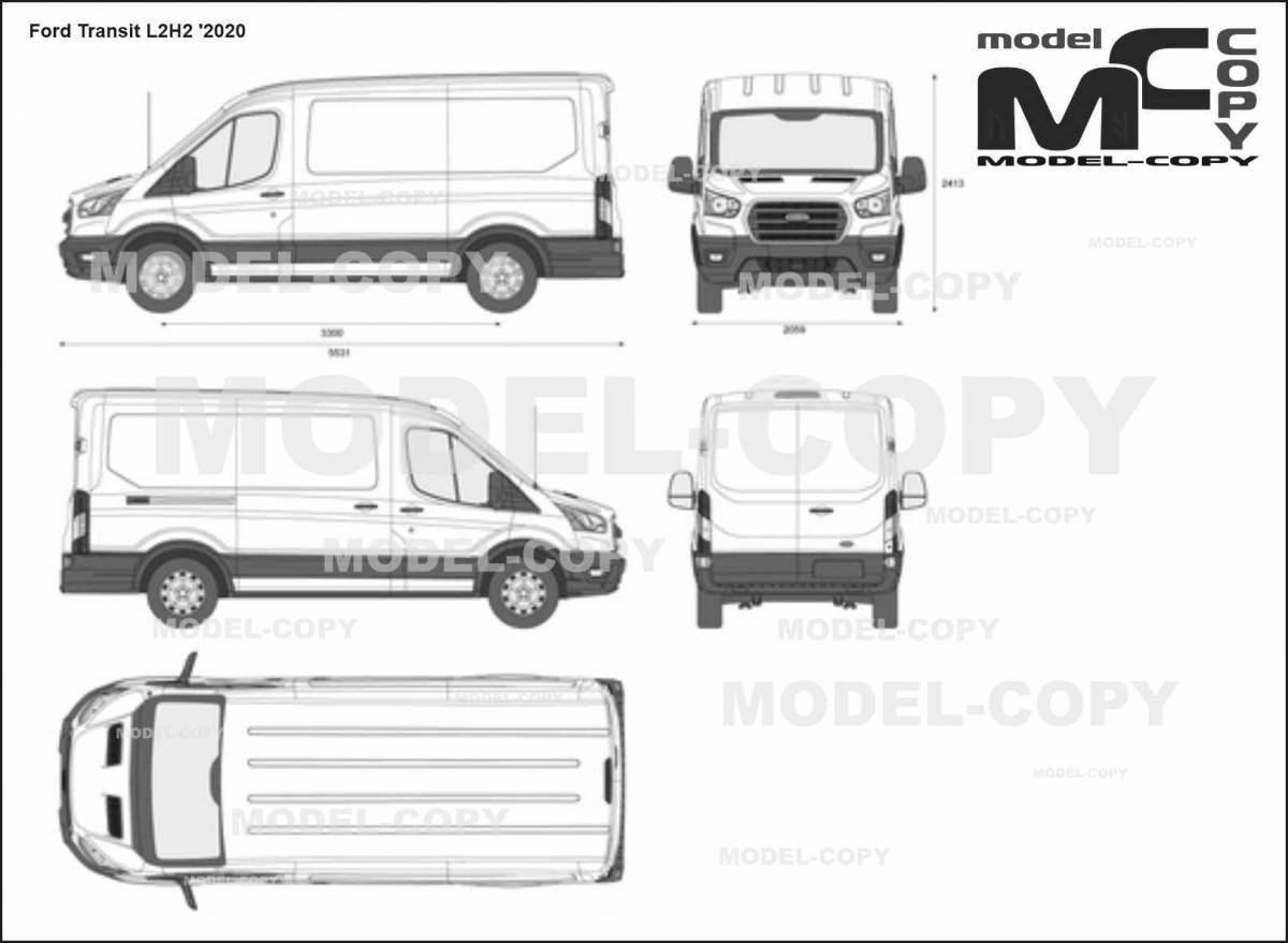 Coloring page charming ford transit
