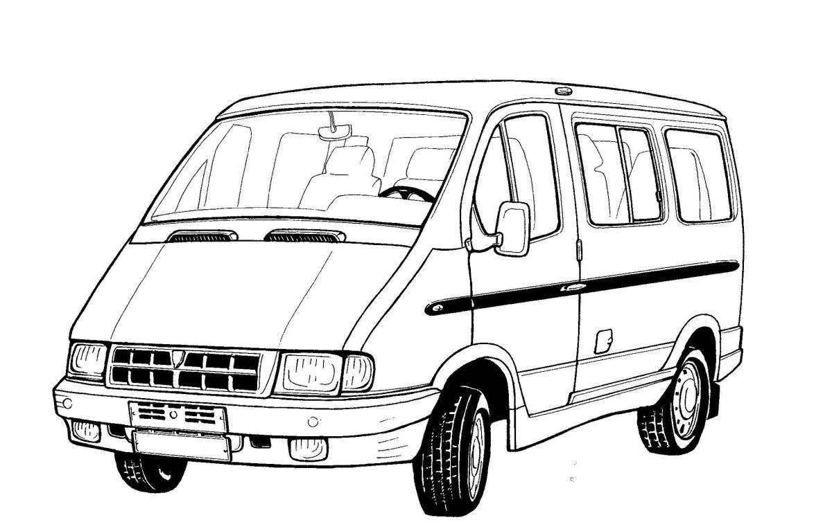 Подробная раскраска ford transit