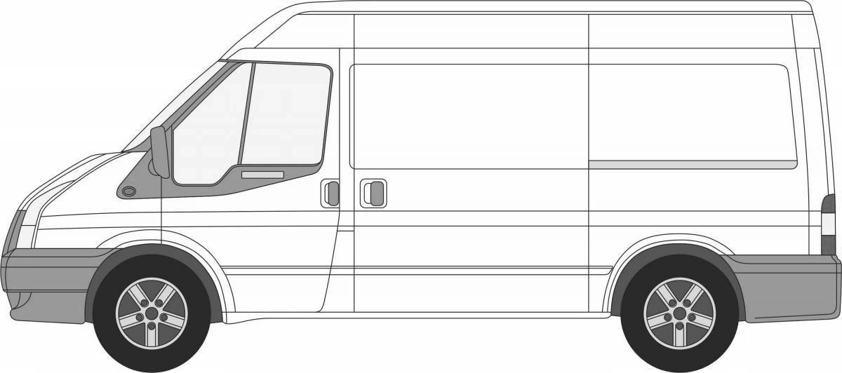 Intricate ford transit coloring page